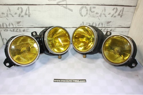 PAIRE DE BLOCS OPTIQUES DOUBLE JAUNEs D/G HELLA H1/H1...BMW E30 PHASE 1