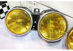 PAIRE DE BLOCS OPTIQUES DOUBLE JAUNEs D/G HELLA H1/H1...BMW E30 PHASE 1