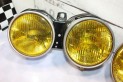 PAIRE DE BLOCS OPTIQUES DOUBLE JAUNEs D/G HELLA H1/H1...BMW E30 PHASE 1