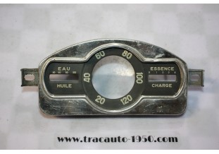 BOITIER FACADE GRISE DE COMPTEUR JAEGER 6V...RENAULT 4CV 1954/56