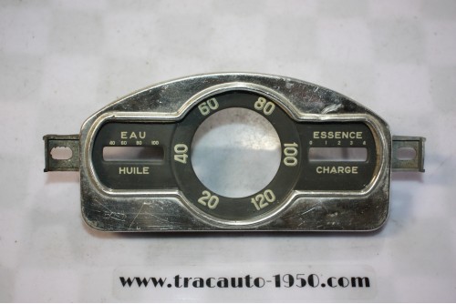 BOITIER FACADE GRISE DE COMPTEUR JAEGER 6V...RENAULT 4CV 1954/56