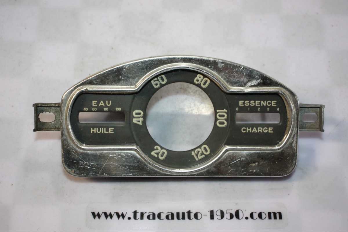 BOITIER FACADE GRISE DE COMPTEUR JAEGER 6V...RENAULT 4CV 1954/56