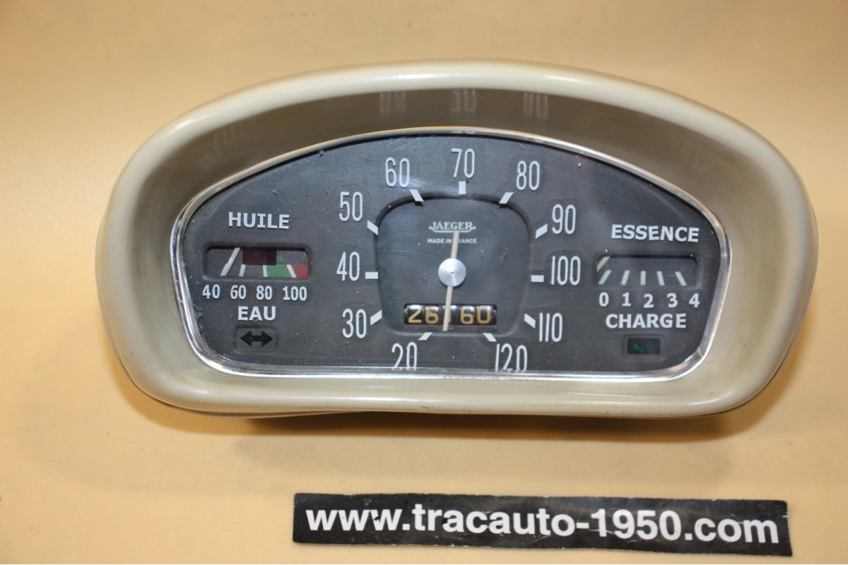 COMBINE BLOC COMPTEUR 6V JAEGER 120km/h...RENAULT 4CV 1956/1961