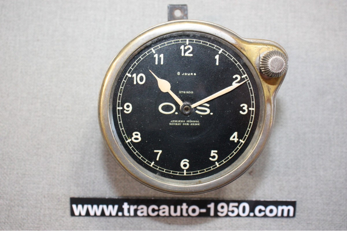 MONTRE DE BORD OS MECANIQUE 8 JOURS Ø 90mm...AUTOS AVANT GUERRE COLLECTION