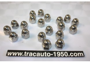 JEU DE 20 ECROUS DE ROUES ETOILESCHROMES...RENAULT 4CV DAUPHINE AV 1954