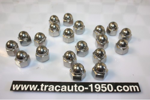 JEU DE 20 ECROUS DE ROUES ETOILESCHROMES...RENAULT 4CV DAUPHINE AV 1954