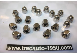 JEU DE 20 ECROUS DE ROUES ETOILESCHROMES...RENAULT 4CV DAUPHINE AV 1954