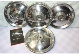 JEU DE 4 ENJOLIVEURS DE ROUES INOX Ø/215mm...PEUGEOT 204 304