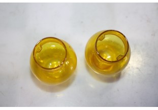 2 GLOBES EN VERRE DE PORTE AMPOULE H1 L/43mm...AUTOS ANCIENNES COLLECTION