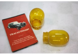 2 GLOBES EN VERRE DE PORTE AMPOULE H1 L/50mm...AUTOS ANCIENNES COLLECTION