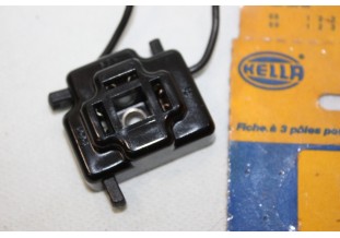 FICHE DE CONNEXION 3 POLES POUR OPTIQUES ASSYMETRIQUES HELLA...AUTO...