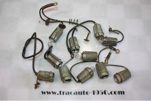 11 PORTES AMPOULES D'ECLAIRAGE DE COMPTEUR JAEGER...RENAULT 4CV DAUPHINE