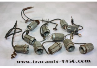 11 PORTES AMPOULES D'ECLAIRAGE DE COMPTEUR JAEGER...RENAULT 4CV DAUPHINE