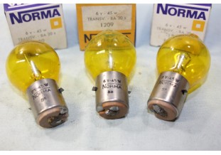 LOT DE 3 AMPOULES DE PHARES 6V 45W NORMA 1209...AUTOS ANCIENNES