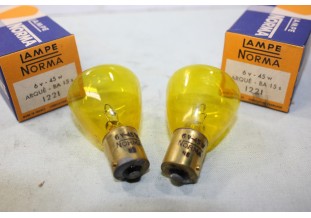 LOT DE 2 AMPOULES DE PHARES 6V 45W NORMA 1221...AUTOS ANCIENNES