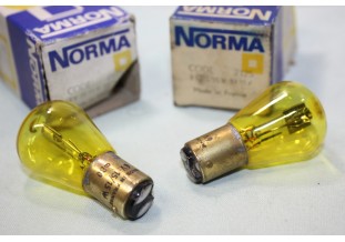 2 AMPOULES CODE/PHARE 6V 15/15W BA15D NORMA 2125...MOTOS VELOMOTEURS ANCIENS