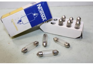 BOITE DE 10 AMPOULES NAVETTES 6V 5W NORMA 1604...AUTOS MOTOS ANCIENNES