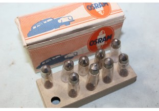 BOITE DE 9 AMPOULES NAVETTES 6V 5W L/42 OSRAM...AUTOS MOTOS ANCIENNES