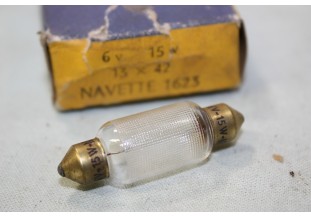 5 AMPOULES NAVETTES 6V 15W L/42 NORMA 1623...AUTOS MOTOS ANCIENNES