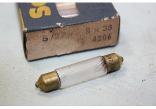 BOITE DE 10 AMPOULES NAVETTES 6V 2,7W L/38 NORMA / PHILIPS...AUTOS MOTOS ANCIENNES