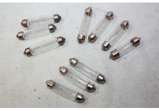 10 LAMPES NAVETTES 6V 4/5/10W  L/40MM...AUTOS MOTOS ANCIENNES