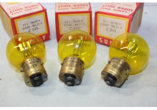 3 AMPOULES SULLY C245 12V 36/45W BA21D 3 ERGOTS...AUTOS ANCIENNES DIVERSES
