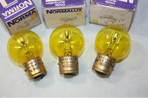 3 AMPOULES NORMA 1107 12V 36/45W BA21D 3 ERGOTS...AUTOS ANCIENNES DIVERSES
