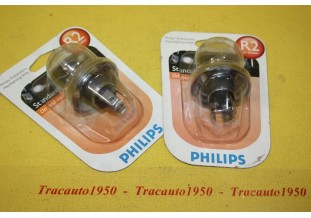 JEU DE 2 AMPOULES DE PHARES PHILIPS R2 12V 45/40W...AUTOS DIVERS voir descriptif