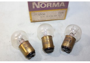 LOT DE 3 AMPOULES STOP 12V 18/4W NORMA 1318...AUTOS ANCIENNES DIVERS
