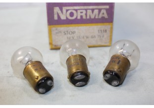 LOT DE 3 AMPOULES STOP 12V 18/4W NORMA 1318...AUTOS ANCIENNES DIVERS