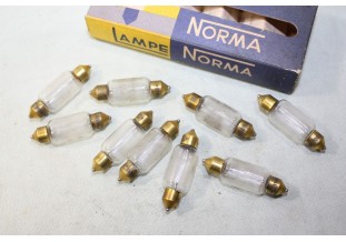 BOITE DE 9 NAVETTES DE PHARES 12V 10W NORMA 1616...AUTOS NCIENNES DIVERS