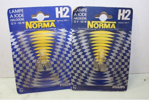 2 AMPOULES HALOGENES 12V H2 55W NORMA 50017...AUTOS DIVERS