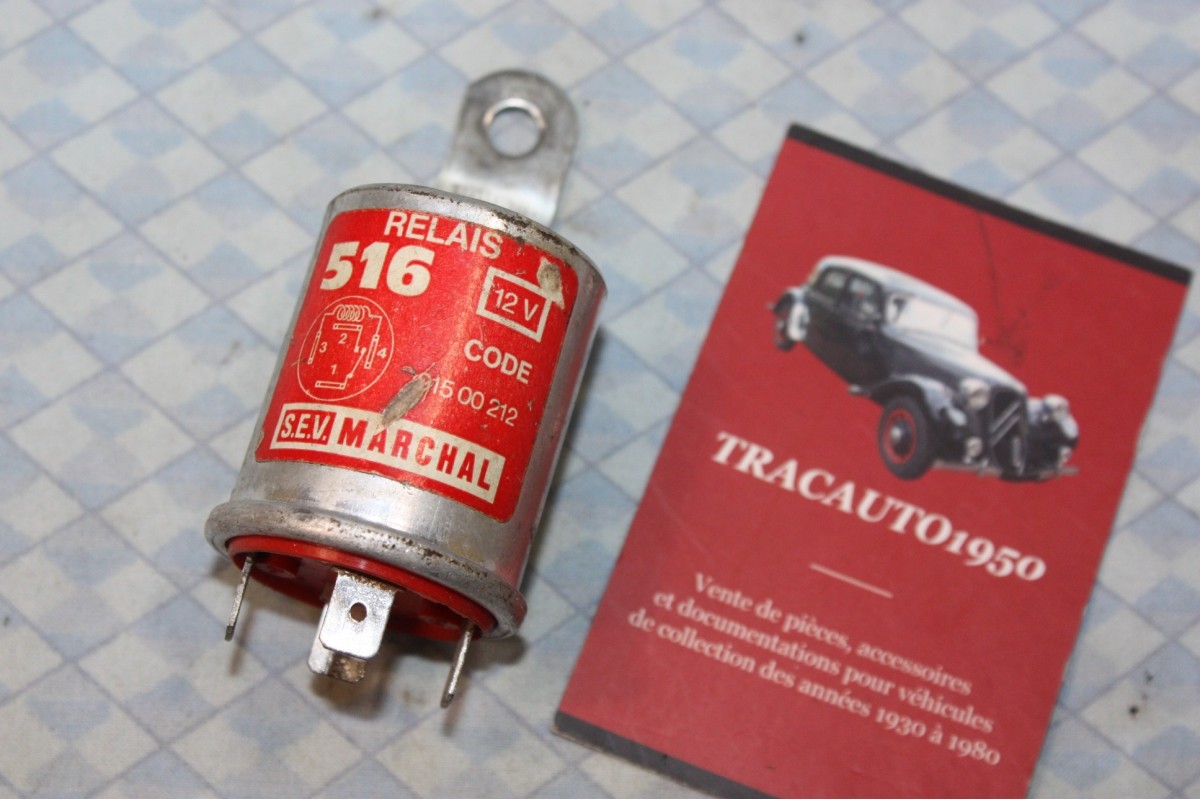 RELAIS 12V SEV MARCHAL 516 KLAXON/FEUX 4 BORNES...AUTOS ANCIENNES DIVERSES