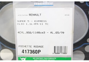 POCHETTE MOTEUR RODAGE MEILLOR 417360P...SUPER 5 EXPRESS CLIO 1 R9 R11 956/1108cm3