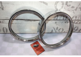 PAIRE DE CERCLAGES DE PHARE DUCELLIER 20390 Ø 185mm...SIMCA TALBOT 1100 1300 1500