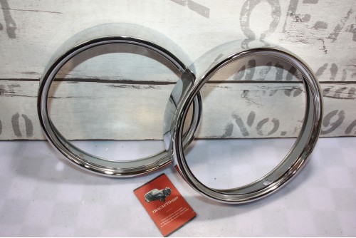 PAIRE DE CERCLAGES DE PHARE DUCELLIER 20390 Ø 185mm...SIMCA TALBOT 1100 1300 1500