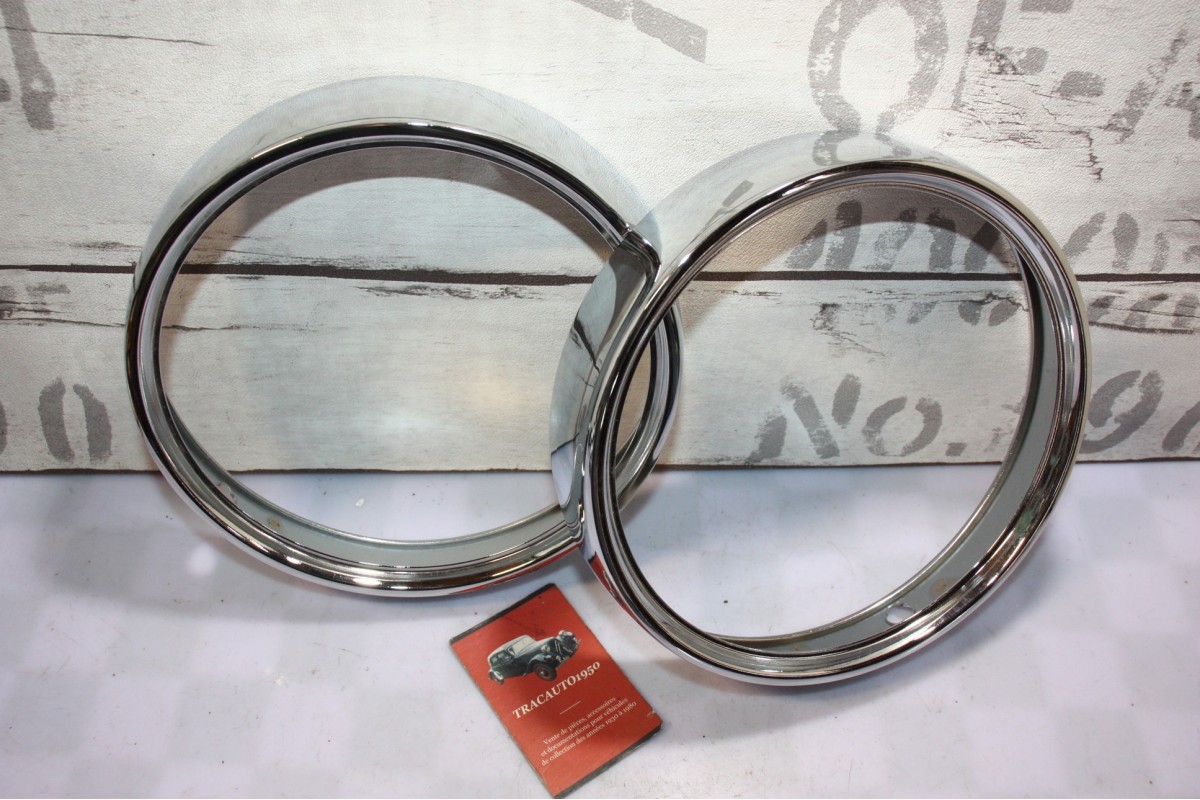 PAIRE DE CERCLAGES DE PHARE DUCELLIER 20390 Ø 185mm...SIMCA TALBOT 1100 1300 1500