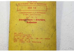 CHARBONS ISX16 POUR DEMARREUR FIAT...POUR FIAT 124 AUTOBIANCHI ABARTH PRIMULA