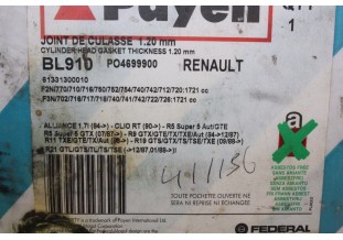 JOINT DE CULASSE CURTY PAYEN 46999 00 BL910...RENAULT ALLIANCE R5 R...