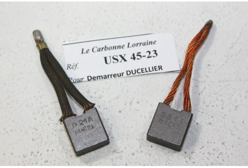 CHARBONS USX 45-23 POUR DEMARREUR DUCELLIER...PANHARD PL17 DYNA DE ...