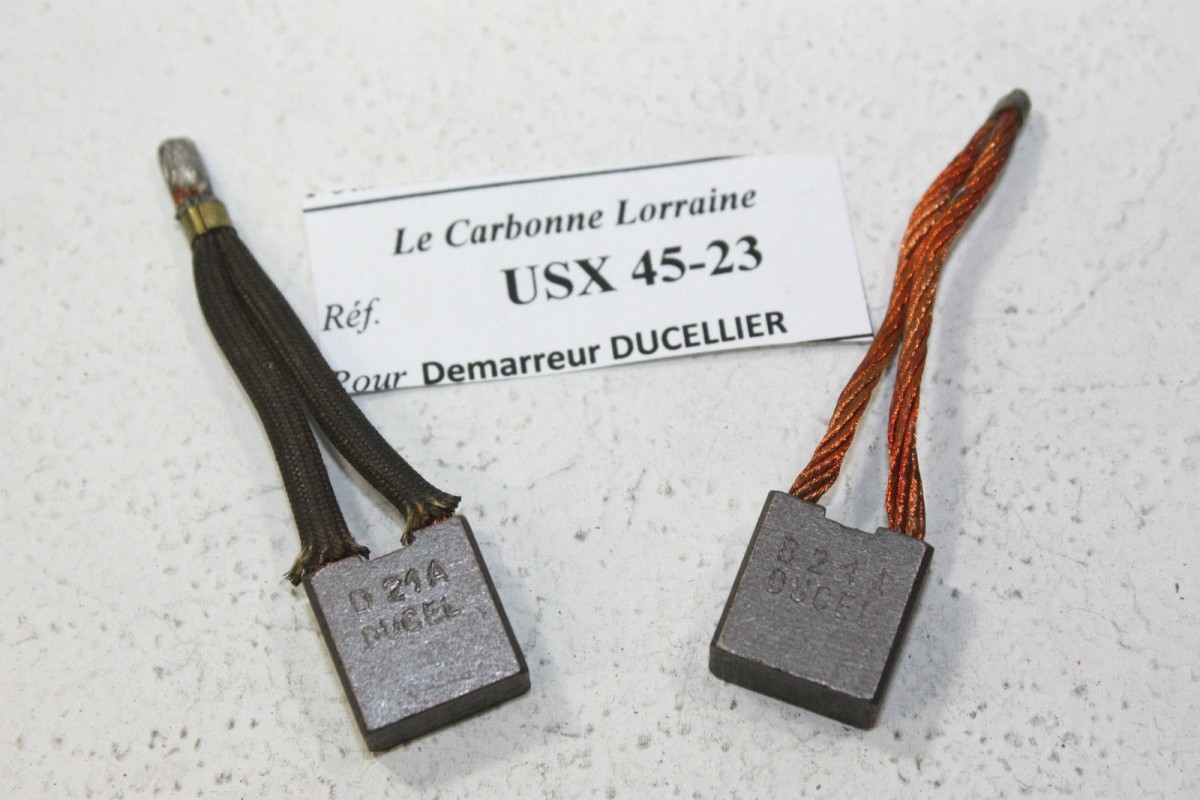 CHARBONS USX 45-23 POUR DEMARREUR DUCELLIER...PANHARD PL17 DYNA DE ...