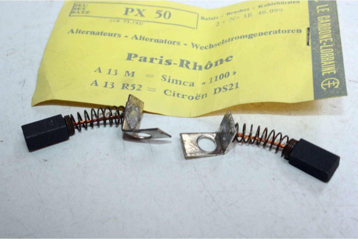 CHARBONS PX 50 POUR ALTERNATEUR 12V PARIS RHONE...CITROEN DS RENAUL...
