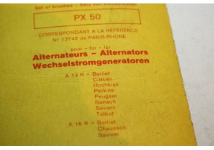 CHARBONS PX 50 POUR ALTERNATEUR 12V PARIS RHONE...CITROEN DS RENAUL...
