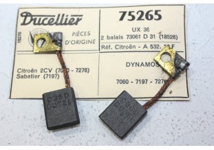 CHARBONS UX 36 POUR DYNAMOS 6/12V DUCELLIER...CITROEN 2CV AMI 6 DYANE 4