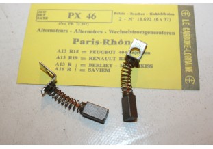 CHARBONS PX 46 POUR ALTERNATEUR12V PARIS RHONE...PEUGEOT 404 INJ RENAULT R16TS
