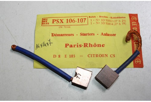 CHARBONS PSX 106-107 POUR DEMARREUR 12V PARIS RHONE...POUR CITROEN GS GSA GX