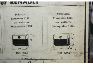 CHARBONS 9458/9459 POUR DYNAMOS RENAULT...POUR RENAULT JUVAQUATRE -...