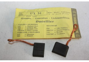 CHARBONS UX 34 POUR DYNAMOS 6/12V DUCELLIER...4CV SIMCA ARONDE PANH...