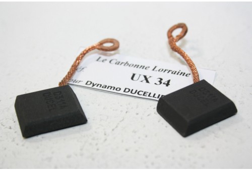 CHARBONS UX 34 POUR DYNAMOS 6/12V DUCELLIER...4CV SIMCA ARONDE PANH...
