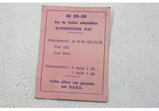 CHARBONS IX 28-29 POUR ALTERNATEUR FIAT...POUR FIAT DINO 124 125
